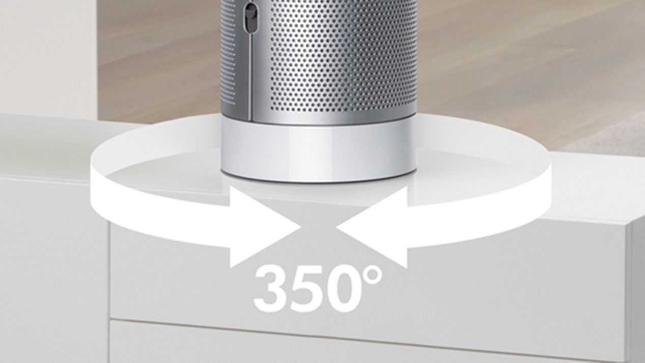 Dyson purifying desk fan oscillates up to 350 degrees