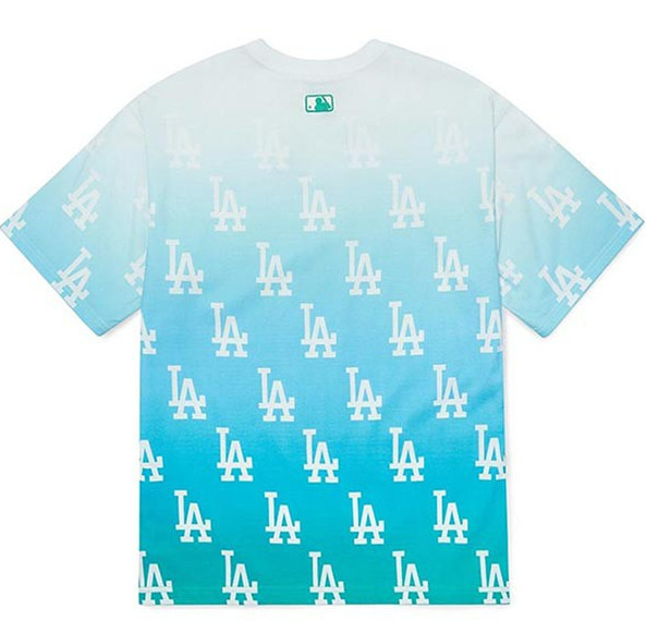Ao- Phong -MLB -Gradation- Monogram- Overfit -T-Shirt -LA -Dodgers- 3ATSM6223-07GNL -Xanh