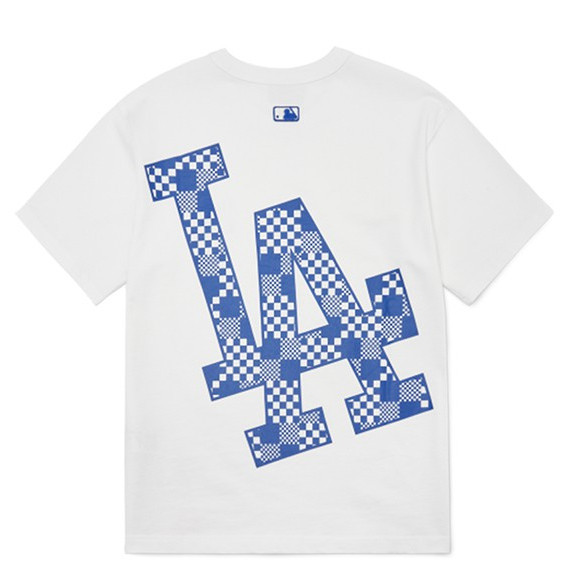 Ao-phong-MLB -Logo -LA -Dodgers -3ATSM8023-07WHS -Màu -Trang