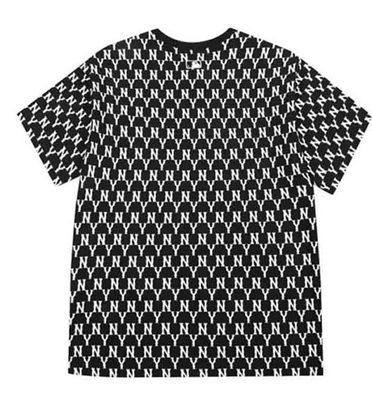 Ao -Phong -MLB -Monogram -Allover -Overfit -Short -Sleeve -T-Shirt- New -York -Yankees -Black -Den