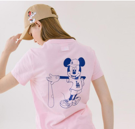 Ao -Phong- MLB -X -Disney -Short -Sleeve -T-shirt -LA -Dodgers -Mau -Hong