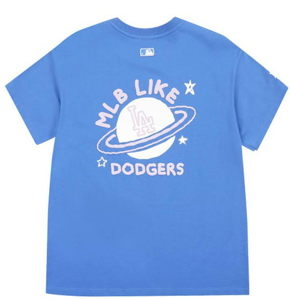 Ao -Phong -MLB- Like- Planet -Short -Sleeve- T-Shirt -La -Dodgers -Mau- Xanh 