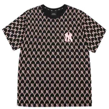 Ao -Phong- MLB -Monogram- Allover -Overfit -Short- Sleeve- T-Shirt -New -York -Yankees -Steel