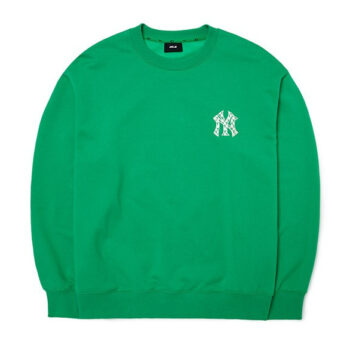 Ao- Ni -MLB -Monogram- Logo- Overfit -Sweatshirt- New- York -Yankees -3AMTM0124-50GNS -Xanh -La