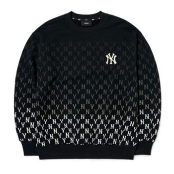 Ao -Ni -MLB -Monogram- Gradation- Allover- Overfit -Sweatshirts -New- York -Yankees- AMTM1024-50BKS -Den
