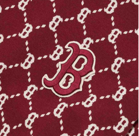 Ao -Ni -MLB -Diamond -Monogram- Jacquard- Overfit -Sweatshirt- Boston- Red- Sox -3AMTM0724-43WIS -Do