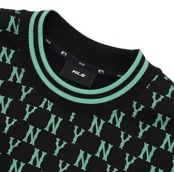 Ao -Ni- Sweater -MLB- Classic- Monogram -Front- Brushed- Over- Fit -Sweatshirt- New- York -Yankees -3AMTM0926-50BKS -Xanh -la