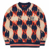 Ao -Ni -Sweater- MLB- Argyle -Front- Pattern- Overfit -Sweatshirt- New- York- Yankees- 3AMTY0124-50NYD -Xanh -Cam