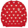 Ao -Ni- Sweater -MLB- Heart- Pattern- Over-Fit -Sweatshirt- Boston -Red- Sox -3AMTH0124-43RDS -Do