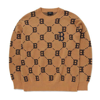 Ao -Ni- Sweater- MLB -Diamond- Monogram -Sweater- Pullover- Boston -Red- Sox -3AKPM0226-43BGS -Mau -Nau