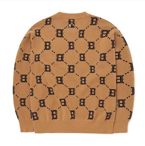 Ao -Ni- Sweater- MLB -Diamond- Monogram -Sweater- Pullover- Boston -Red- Sox -3AKPM0226-43BGS -Mau -Nau