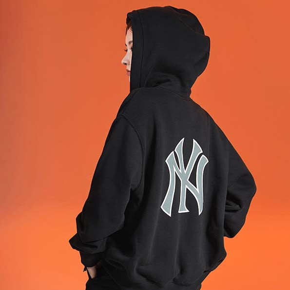Ao- Hoodie- MLB- Logo- Zip -Up- New- York- Yankees- 3ATRB0426-50BKS -Den