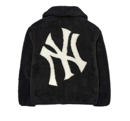 AAo -Khoac -Long- MLB- Basic -Stand- Neck -Mega -Logo- Soft- Dumble- Fleece- Jumper -New- York- Yankees -3AJPF3016-50BKS -Den