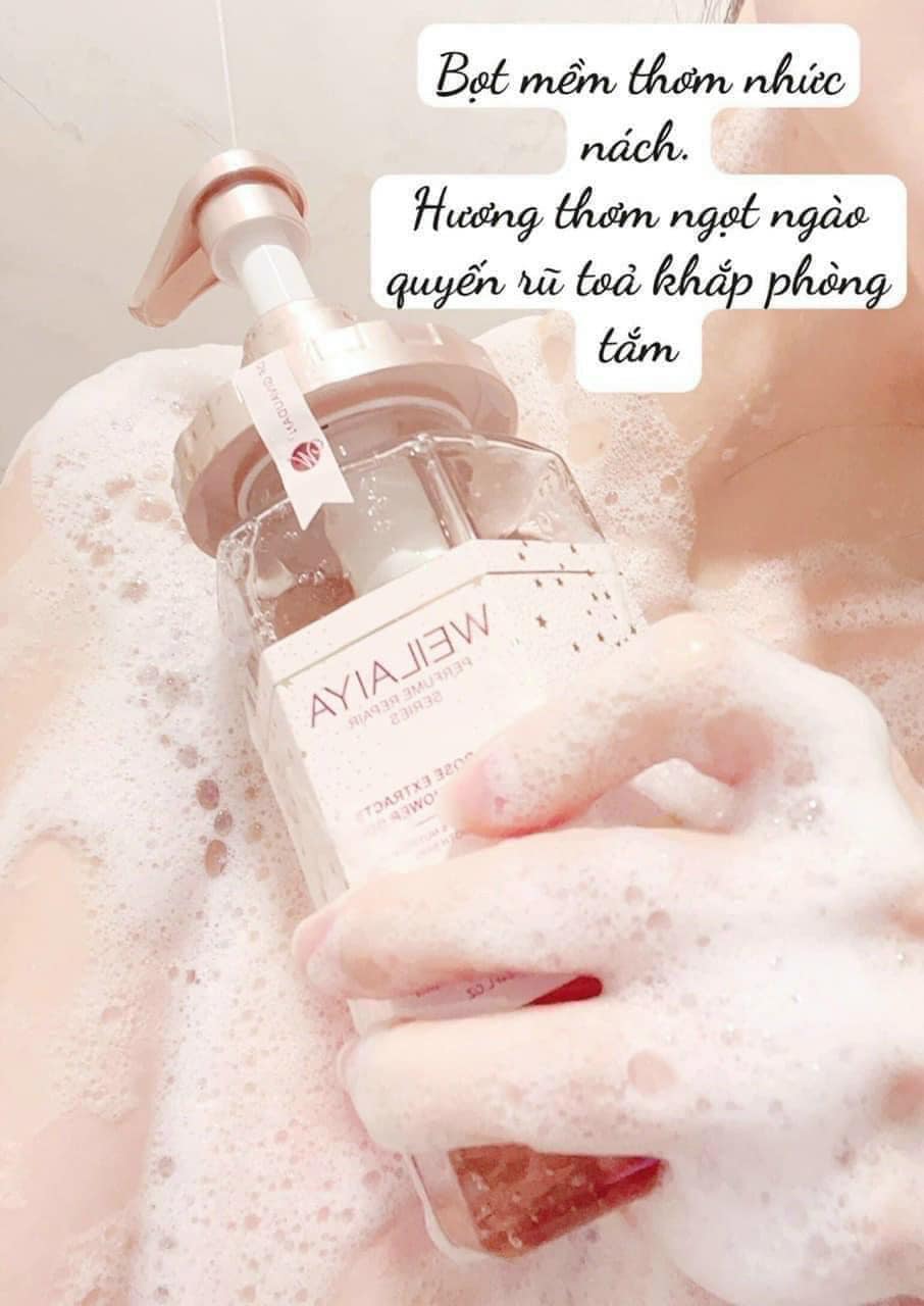 Sua- Tam -Hoa -Hong- DaMask- Weilaiya -Grand- Rose- Extracts -Whitening -Shower -Gel