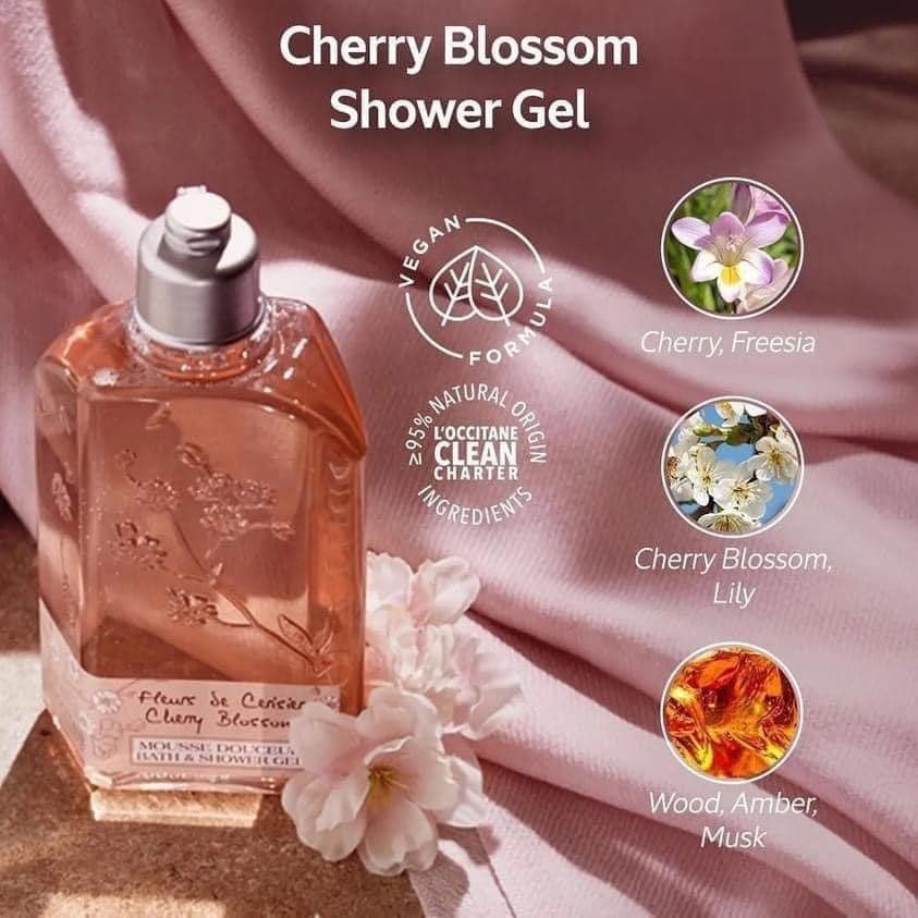 Sua- tam- L'Occitane -Cherry- Blossom -Bath- & -Shower -Gel